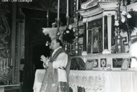 14 Vecchio altar maggiore (del marmorino Casabona) Don G.Guaraglia celebra la S. Messa - 1964"