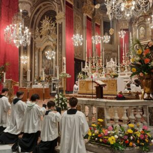 Momento della Consacrazione durante la Veglia Pasquale