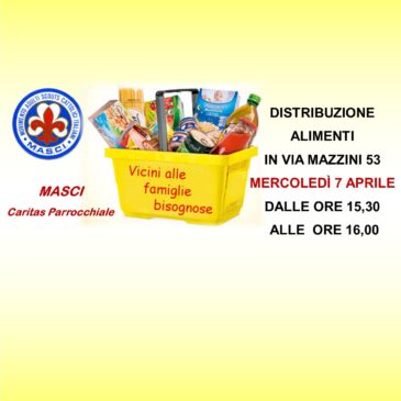 Distribuzione alimenti 7 APRILE 2021