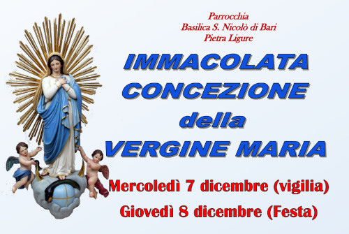 FESTA DELLA IMMACOLATA CONCEZIONE 8 DICEMBRE 2022