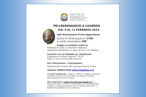 PELLEGRINAGGIO A LOURDESFEBBRAIO 2024