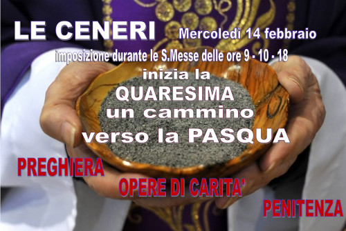 LE CENERI – QUARESIMA 2024