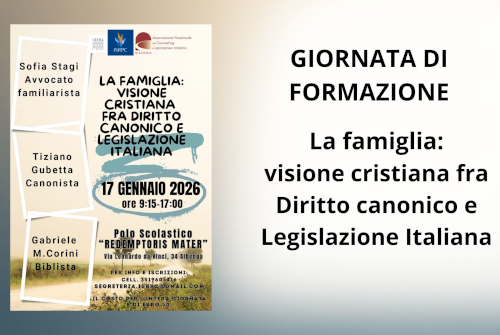 GIORNATA DI FORMAZIONELA FAMIGLIA: VISIONE CRISTIANAFRA DIRITTO CANONICO ELEGISLAZIONE ITALIANA